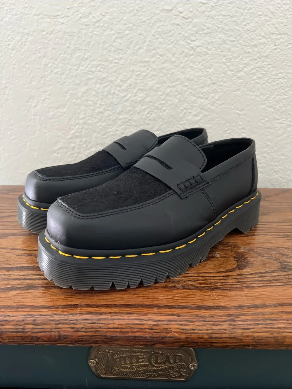 Dr. Martens Women’s Penton Bex Square Toe Hair On Lug Sole Loafers Size US 7
